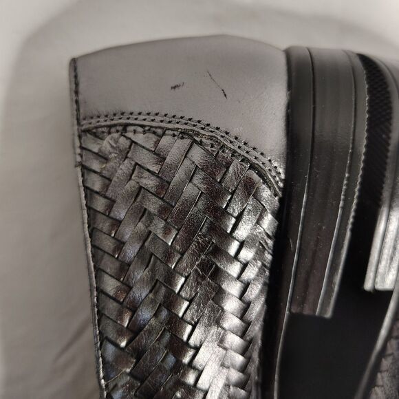 TROTTERS Leather Pewter Liz III Flats Sz 8.5 Women's Silver Woven Slip On Shoes - Picture 7 of 8